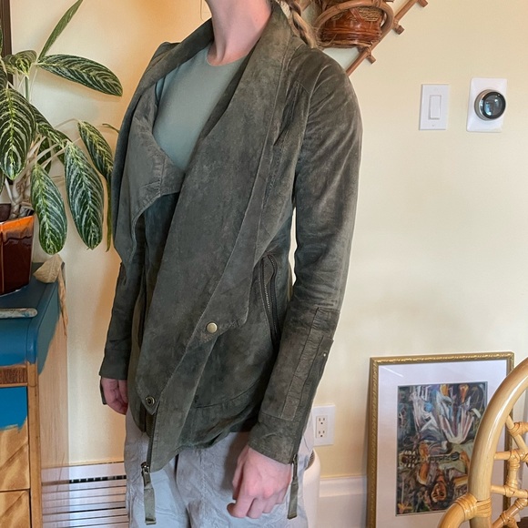L.A.M.B. Suede & Silk Jacket Fall Green - Picture 9 of 10